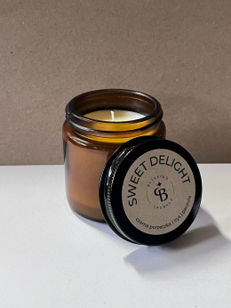 SWEET DELIGHT świeca sojowa 95g w brązowym słoiku